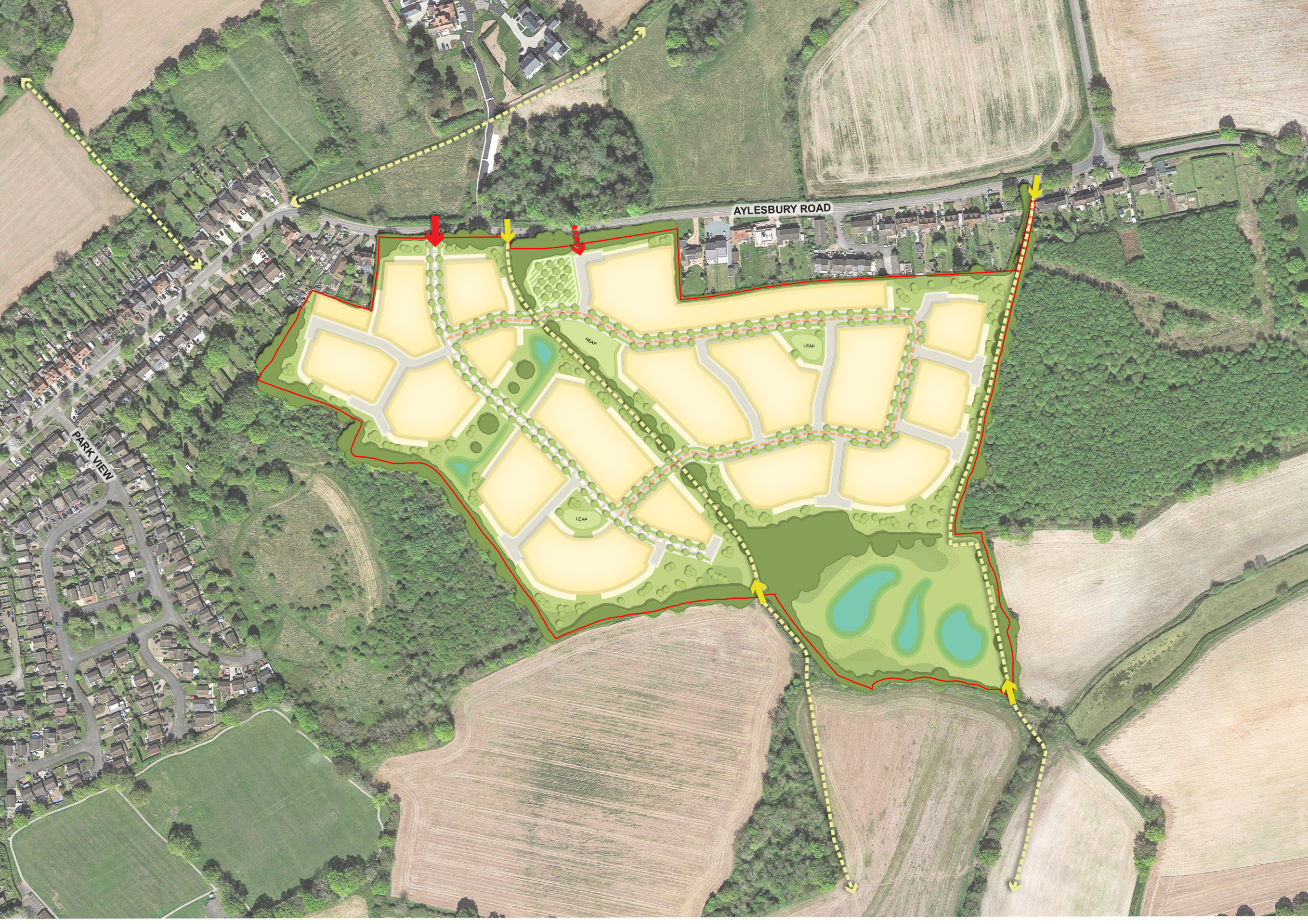 The illustrative concept layout for the new neighbourhood